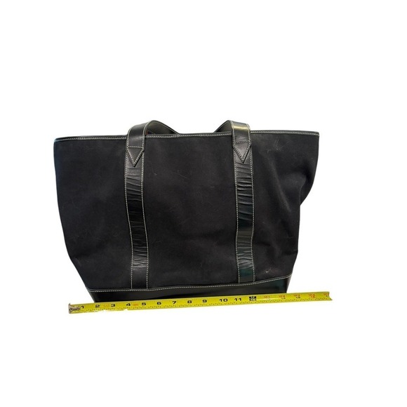 Stefano Serapian Milano 04 Two-Handle Black Canvas and Leather Tote - Picture 5 of 12